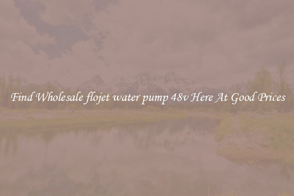 Find Wholesale flojet water pump 48v Here At Good Prices