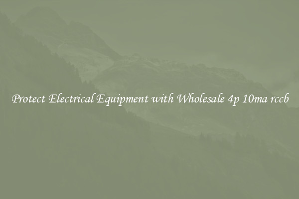 Protect Electrical Equipment with Wholesale 4p 10ma rccb
