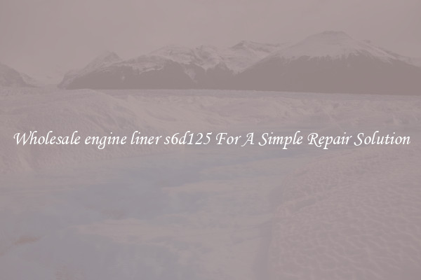 Wholesale engine liner s6d125 For A Simple Repair Solution