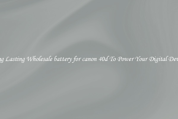 Long Lasting Wholesale battery for canon 40d To Power Your Digital Devices