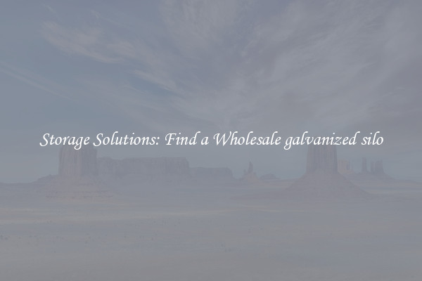 Storage Solutions: Find a Wholesale galvanized silo