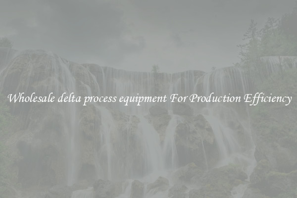Wholesale delta process equipment For Production Efficiency