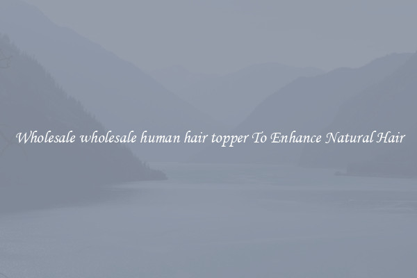 Wholesale wholesale human hair topper To Enhance Natural Hair