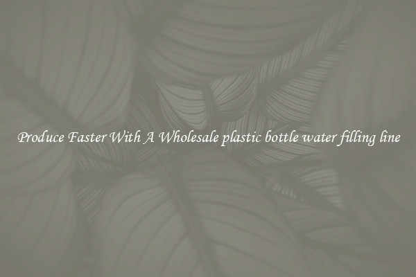 Produce Faster With A Wholesale plastic bottle water filling line
