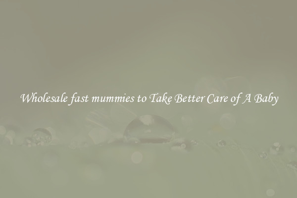 Wholesale fast mummies to Take Better Care of A Baby