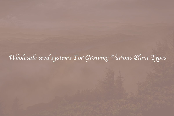 Wholesale seed systems For Growing Various Plant Types